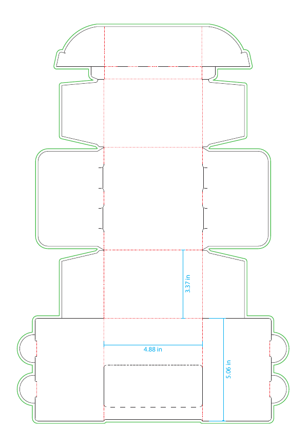 20ct gravity shipper for 1ct tab bags dieline