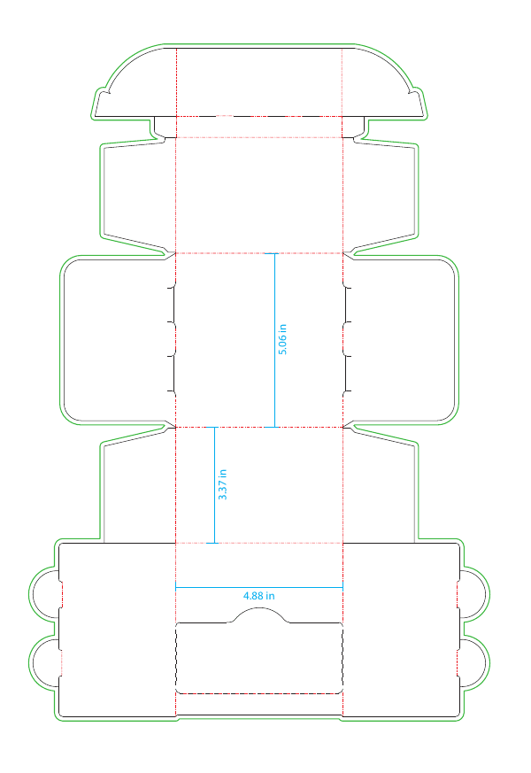 30ct gravity-feed shipper for 1ct bags dieline