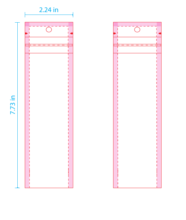 Bag for the 5pk shipper for 15ml syringe bags dieline
