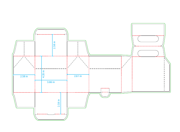 Carry-style shipper for 6 bottles dieline