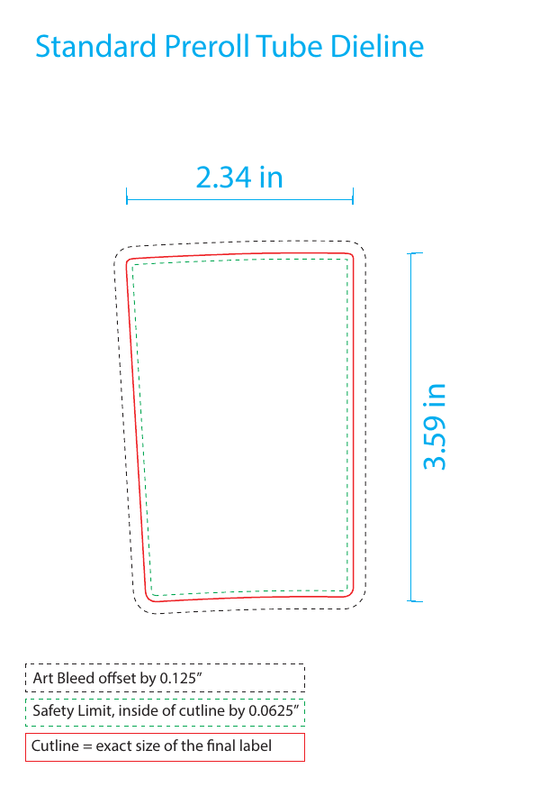 Label for the 20ct stand-up pre-roll shipper and insert dieline