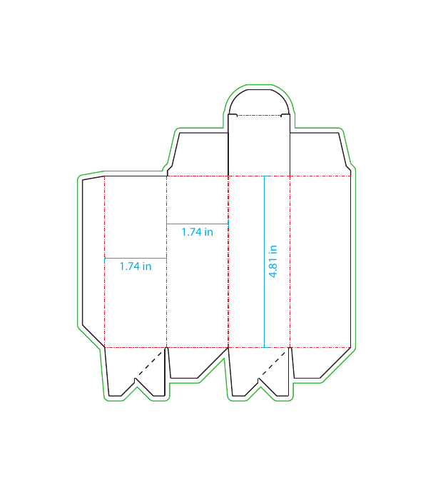 Unit carton for 100ml e-liquid bottle dieline