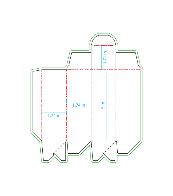 Unit carton for 120ml e-liquid bottle dieline