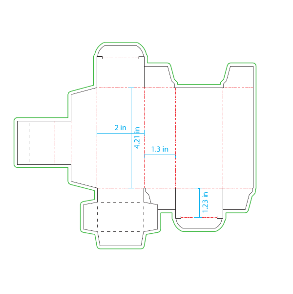 Unit carton for 30ml e-liquid bottle dieline