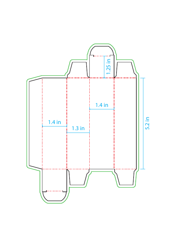 Unit carton for 60ml e-liquid bottle dieline