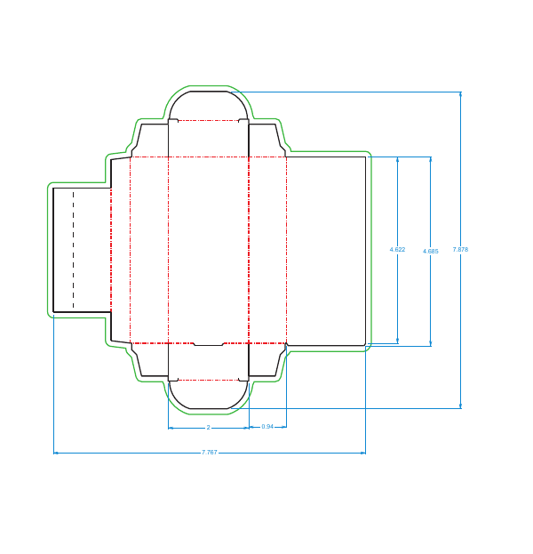 Unit carton for the 10ct shipper for pre-roll unit cartons dieline