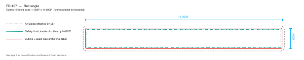 Rectangle label FD-107 dieline