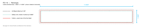Rectangle label FD-110 dieline