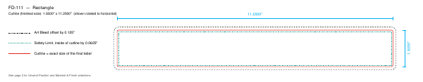 Rectangle label FD-111 dieline