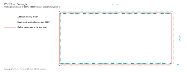 Rectangle label FD-125 dieline