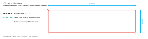 Rectangle label FD-134 dieline
