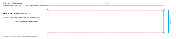 Rectangle label FD-136 dieline