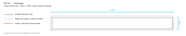 Rectangle label FD-151 dieline