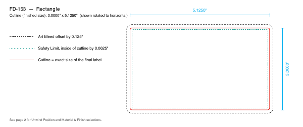 Rectangle label FD-153 dieline