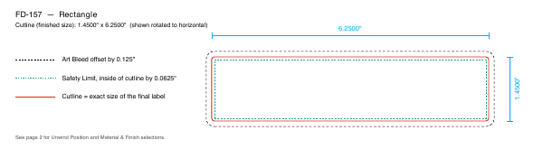 Rectangle label FD-157 dieline