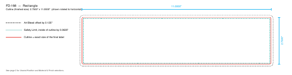 Rectangle label FD-166 dieline