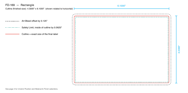 Rectangle label FD-169 dieline