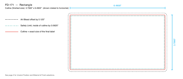 Rectangle label FD-171 dieline