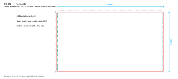 Rectangle label FD-177 dieline
