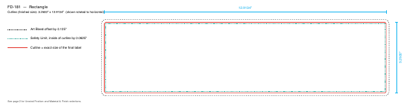 Rectangle label FD-181 dieline
