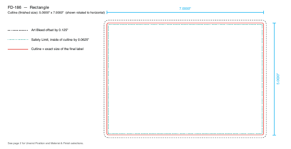 Rectangle label FD-186 dieline