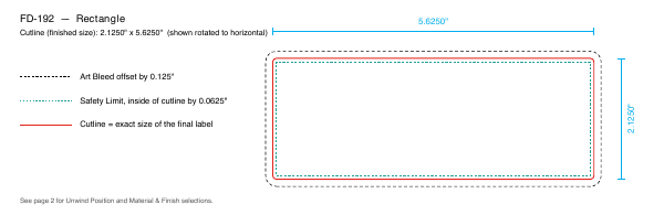 Rectangle label FD-192 dieline