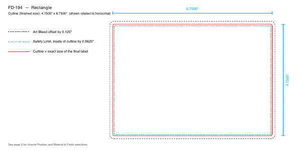 Rectangle label FD-194 dieline