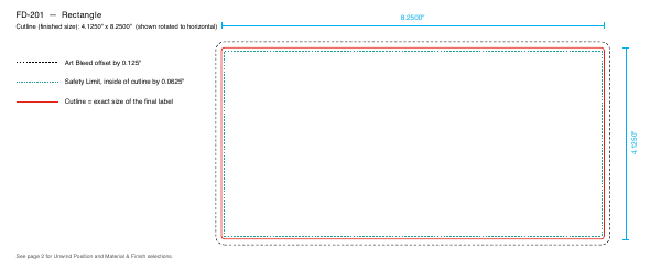 Rectangle label FD-201 dieline