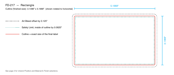 Rectangle label FD-217 dieline