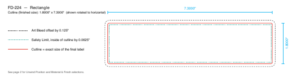 Rectangle label FD-224 dieline