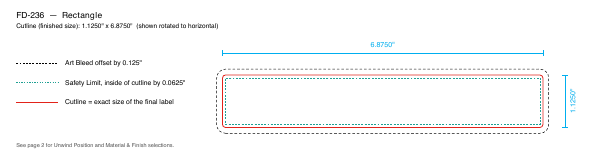 Rectangle label FD-236 dieline