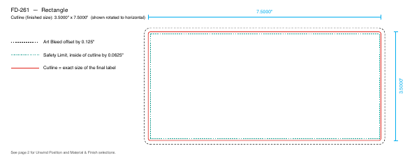 Rectangle label FD-261 dieline