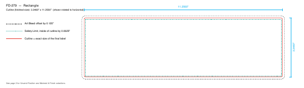 Rectangle label FD-279 dieline