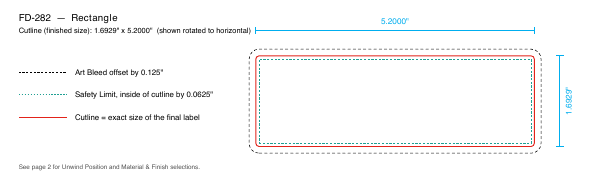 Rectangle label FD-282 dieline