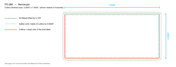 Rectangle label FD-286 dieline