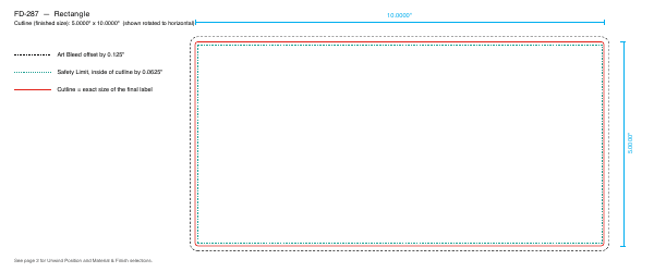 Rectangle label FD-287 dieline