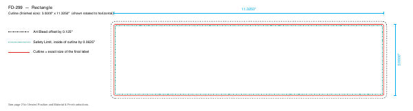 Rectangle label FD-299 dieline
