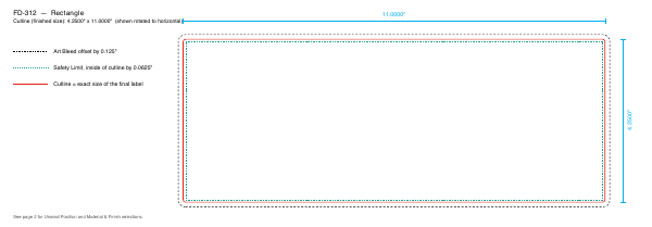 Rectangle label FD-312 dieline