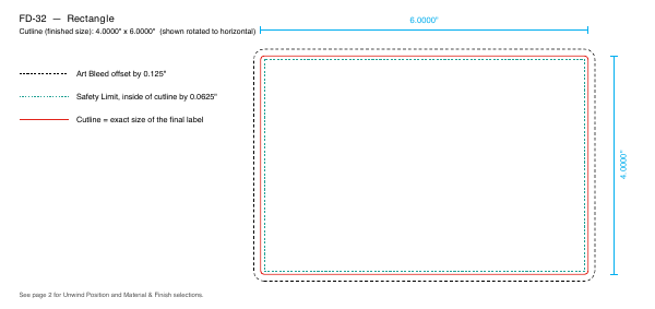 Rectangle label FD-32 dieline