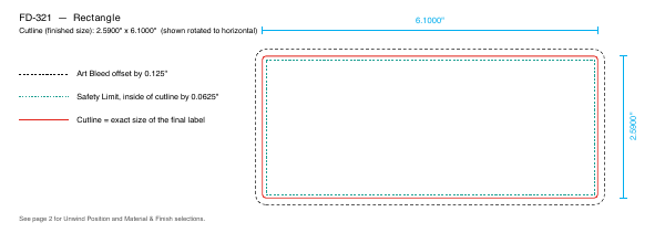 Rectangle label FD-321 dieline
