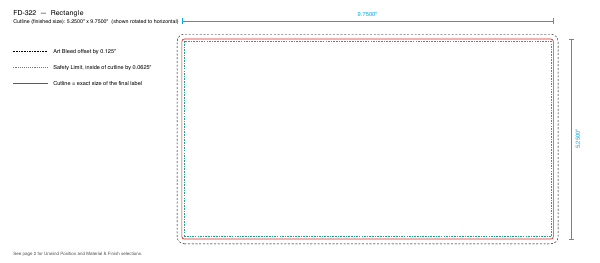 Rectangle label FD-322 dieline