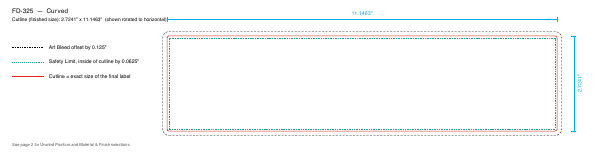 Curved label FD-325 dieline