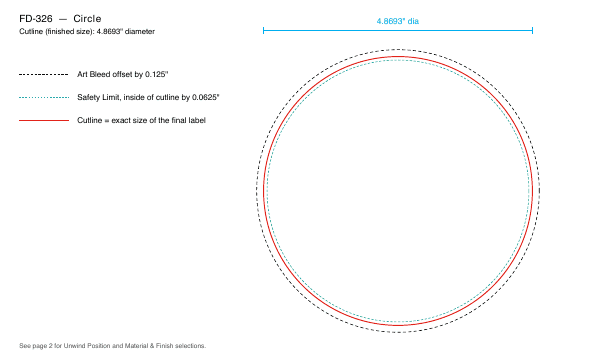 Circle label FD-326 dieline