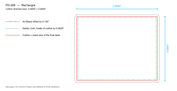 Rectangle label FD-328 dieline