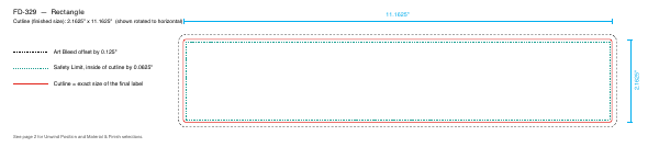 Rectangle label FD-329 dieline