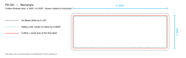 Rectangle label FD-331 dieline