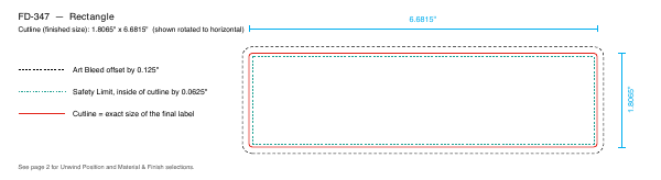 Rectangle label FD-347 dieline