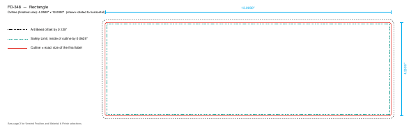 Rectangle label FD-348 dieline