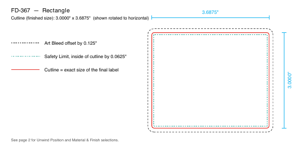 Rectangle label FD-367 dieline