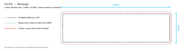Rectangle label FD-370 dieline